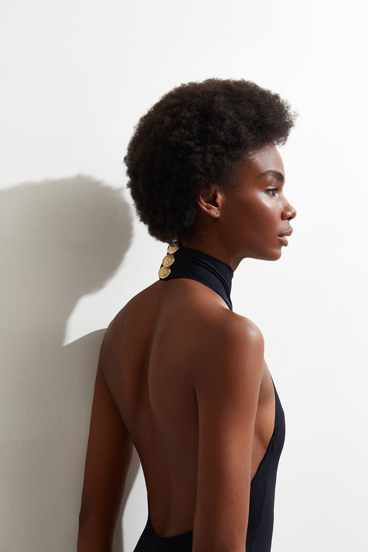 High Neck W/Gold Buttons - OYE Swimwear